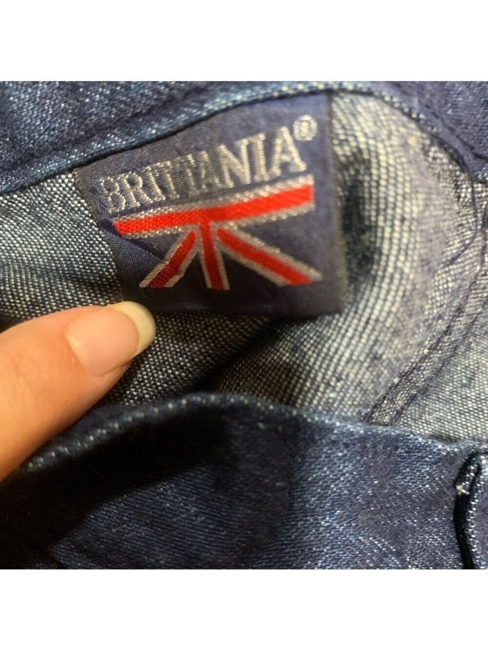 Vntg 80’s Brittania dark blue cargo jeans size 14 - Picture 6 of 7